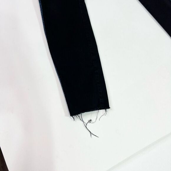 Mother Looker Ankle Fray Guilty Glitter Racer Jeans Womens 29 Black Frayed Hem - Picture 2 of 14